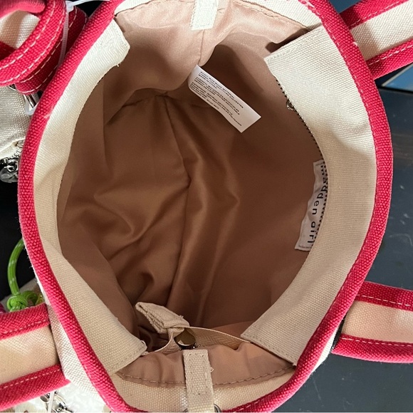 NWT Madden Girl Cherry Canvas Mini Tote Crossbody Bag Charms and Keychain - Picture 10 of 13